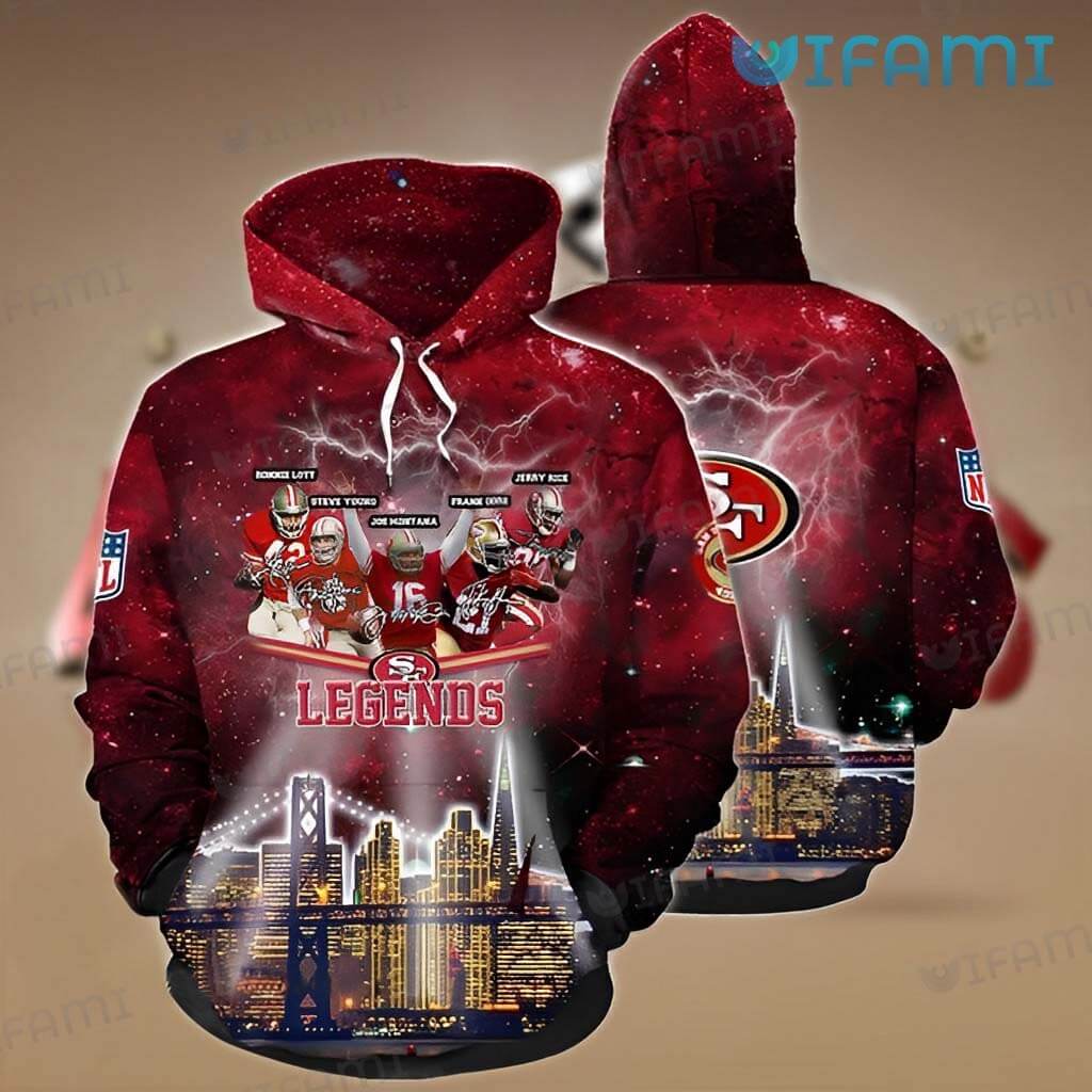 Awesome 49ers 3D Legends Hoodie San Francisco 49ers Gift