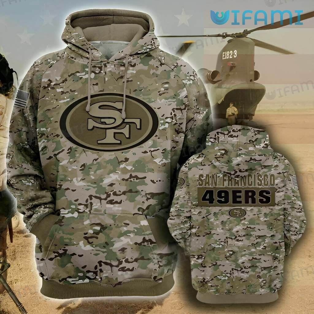 Vintage 49ers Military 3D Camo Pattern Hoodie  San Francisco 49ers Gift