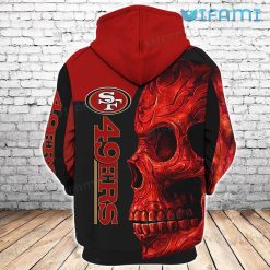 49ers Red Skull Hoodie 3D San Francisco 49ers Present