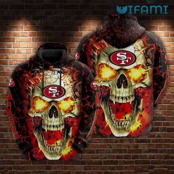 49ers Skull Hoodie 3D Broken Skull San Francisco 49ers Gift