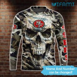 49ers Skull Hoodie 3D Camo Pattern Personalized San Francisco 49ers Present Crewneck