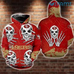 49ers Skull Hoodie 3D Halloween Multi Skull San Francisco 49ers Gift