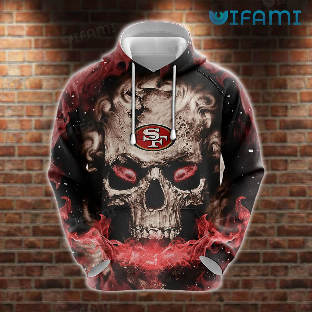 Original 49ers Skull Smokey Skull 3D Hoodie San Francisco 49ers Gift