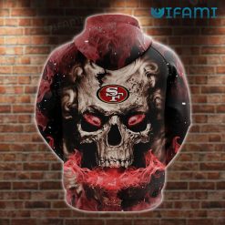 49ers Skull Hoodie 3D Smokey Skull San Francisco 49ers Present