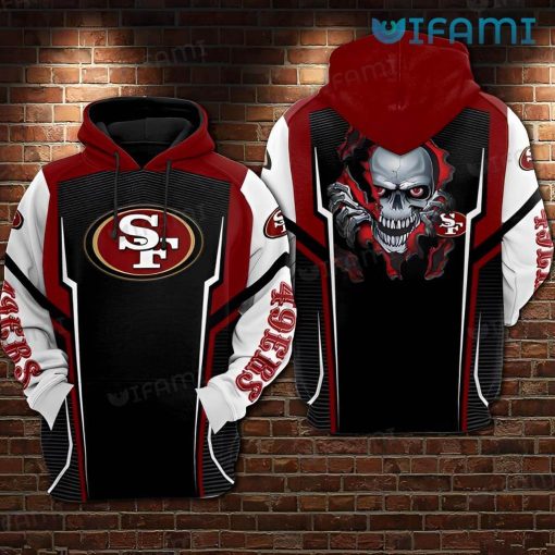 49ers Skull Hoodie 3D Tearing Out Back San Francisco 49ers Gift ...