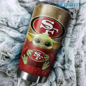 49ers Tumbler Baby Yoda Hugging Logo San Francisco 49ers Gift