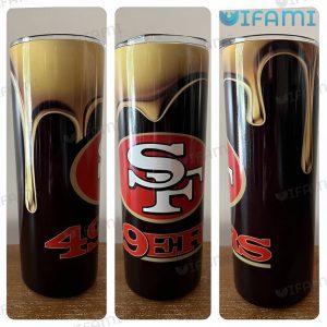 49ers Tumbler Black Gold Drip San Francisco 49ers Gift