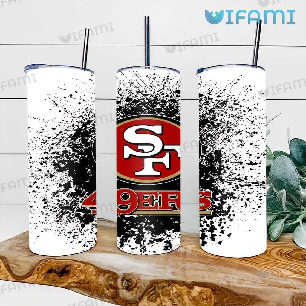 Great 49ers Black Paint Splash Tumbler San Francisco 49ers Gift