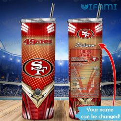 49ers Tumbler Custom Name 49ers Fan Nutrition Facts San Francisco 49ers Gift