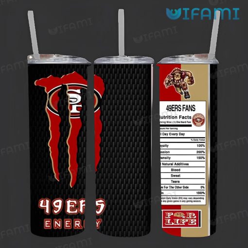 49ers Tumbler Monster 49ers Fans Nutrition Facts San Francisco 49ers Gift
