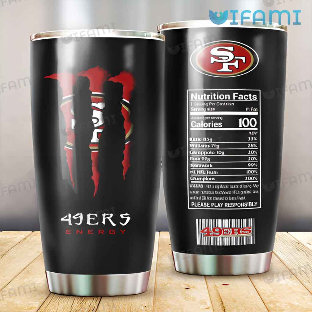 Black 49ers Monster Energy Tumbler San Francisco 49ers Gift