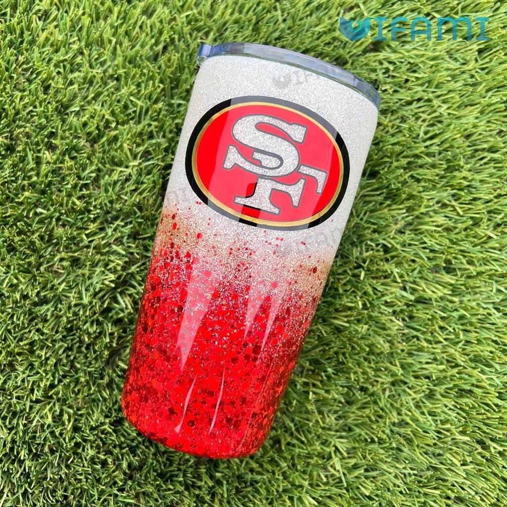 Awesome 49ers  Red And White Twinkle Logo Tumbler San Francisco 49ers Gift