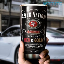 49ers Tumbler Slogan Faithful Smash Mouth For Life Red And Gold San Francisco 49ers Present Front