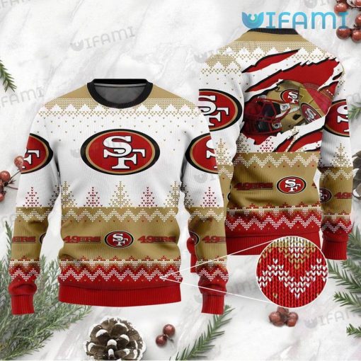 49ers Ugly Christmas Sweater Back Scratches Football Helmet San Francisco 49ers Gift