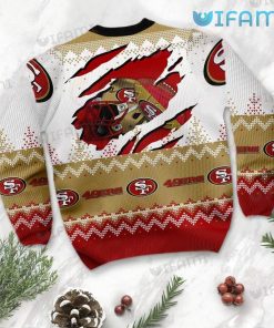 49ers Ugly Christmas Sweater Back Scratches Football Helmet San Francisco 49ers Present