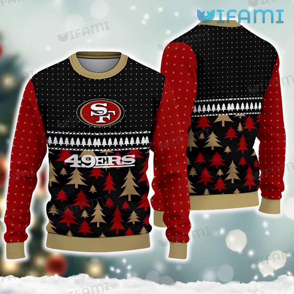 Perfect 49ers Ugly Christmas  Dot Pattern Sweater San Francisco 49ers Gift