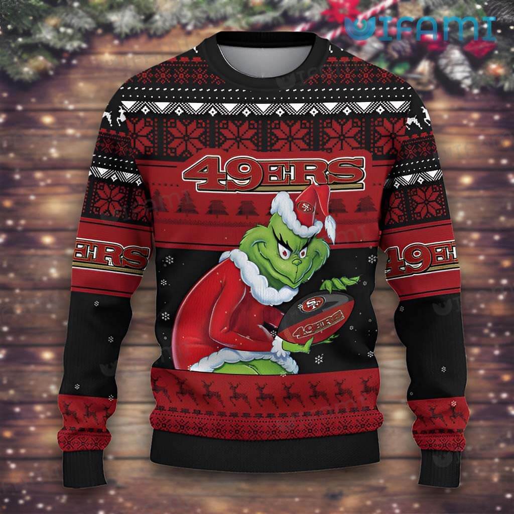 49ers Ugly Christmas Sweater Grinch San Francisco 49ers Gift - Personalized  Gifts: Family, Sports, Occasions, Trending