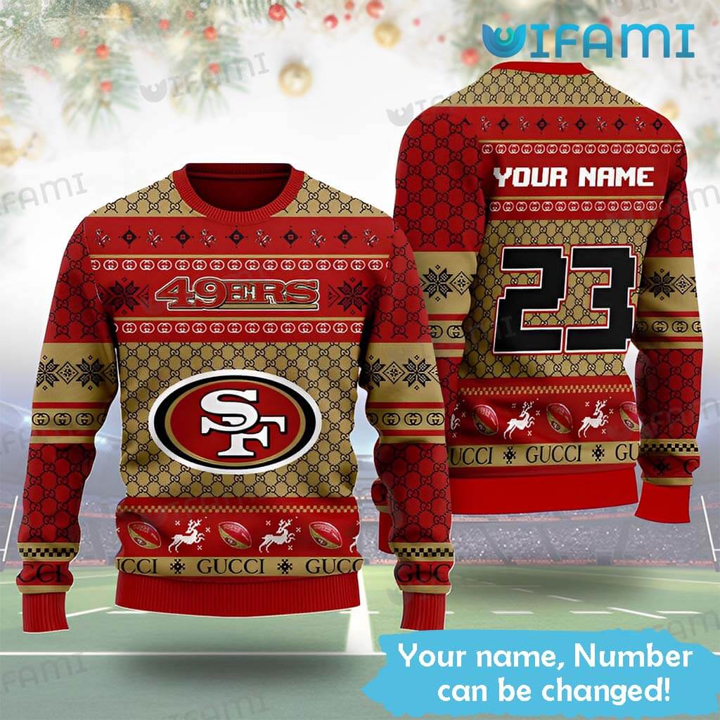 Classic 49ers Ugly Christmas Gucci Pattern Sweater San Francisco 49ers Gift