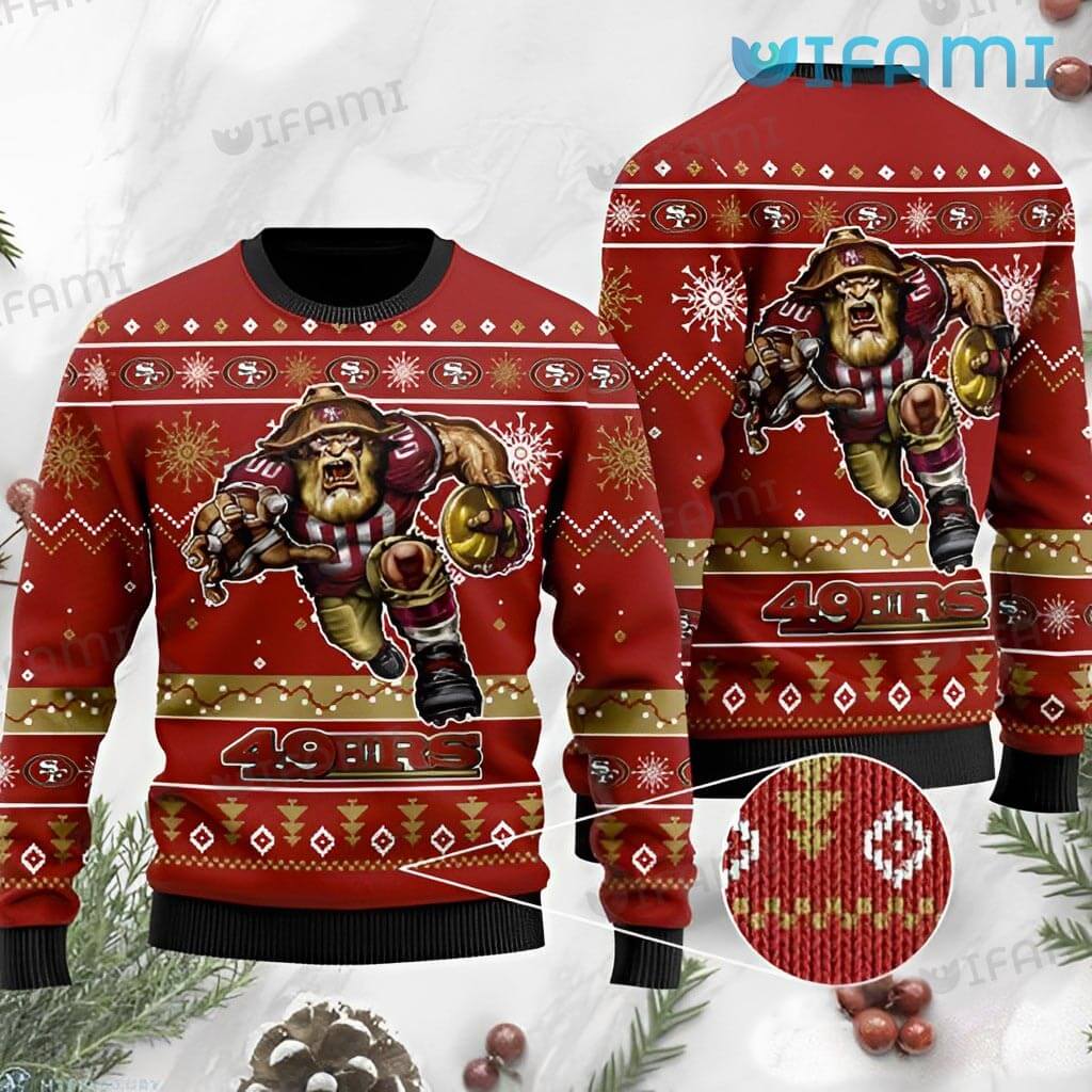 Perfect 49ers Ugly Christmas Sweater Mascot San Francisco 49ers Gift