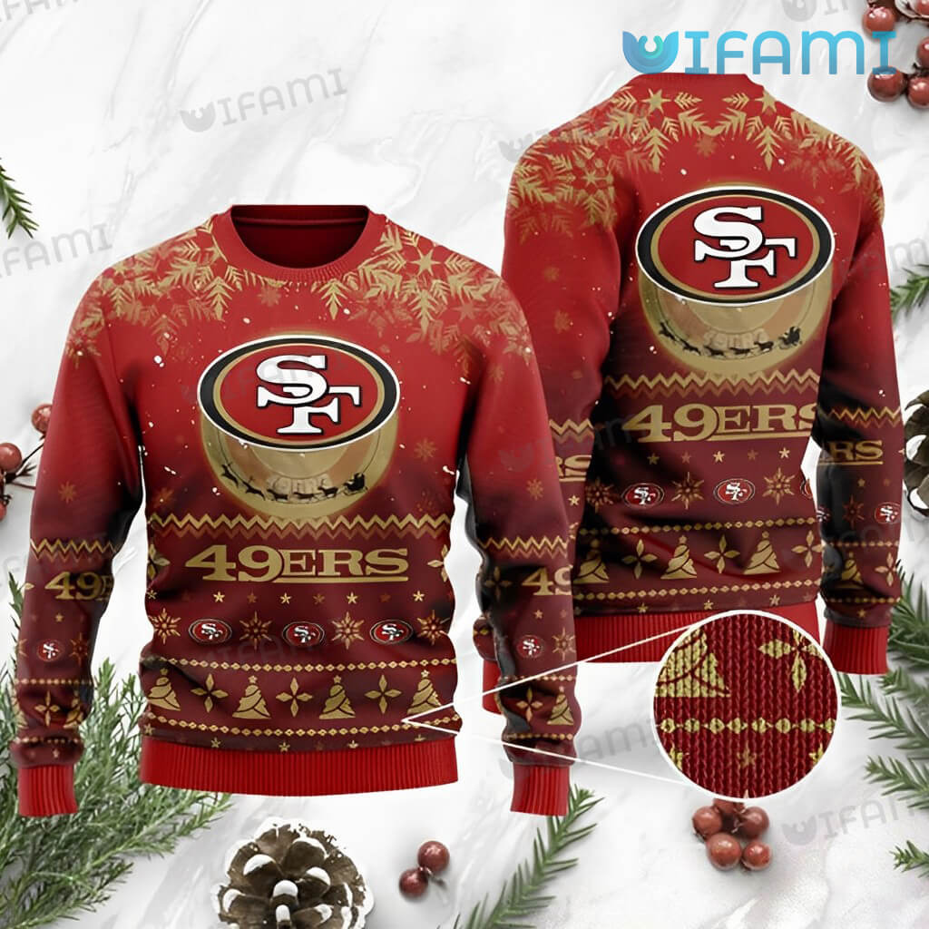 Unique 49ers Ugly Christmas Santa Claus Moon Sweater San Francisco 49ers Gift