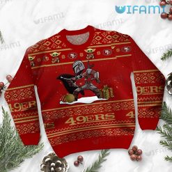 49ers Ugly Sweater Boba Fett Baby Yoda San Francisco 49ers Present Front