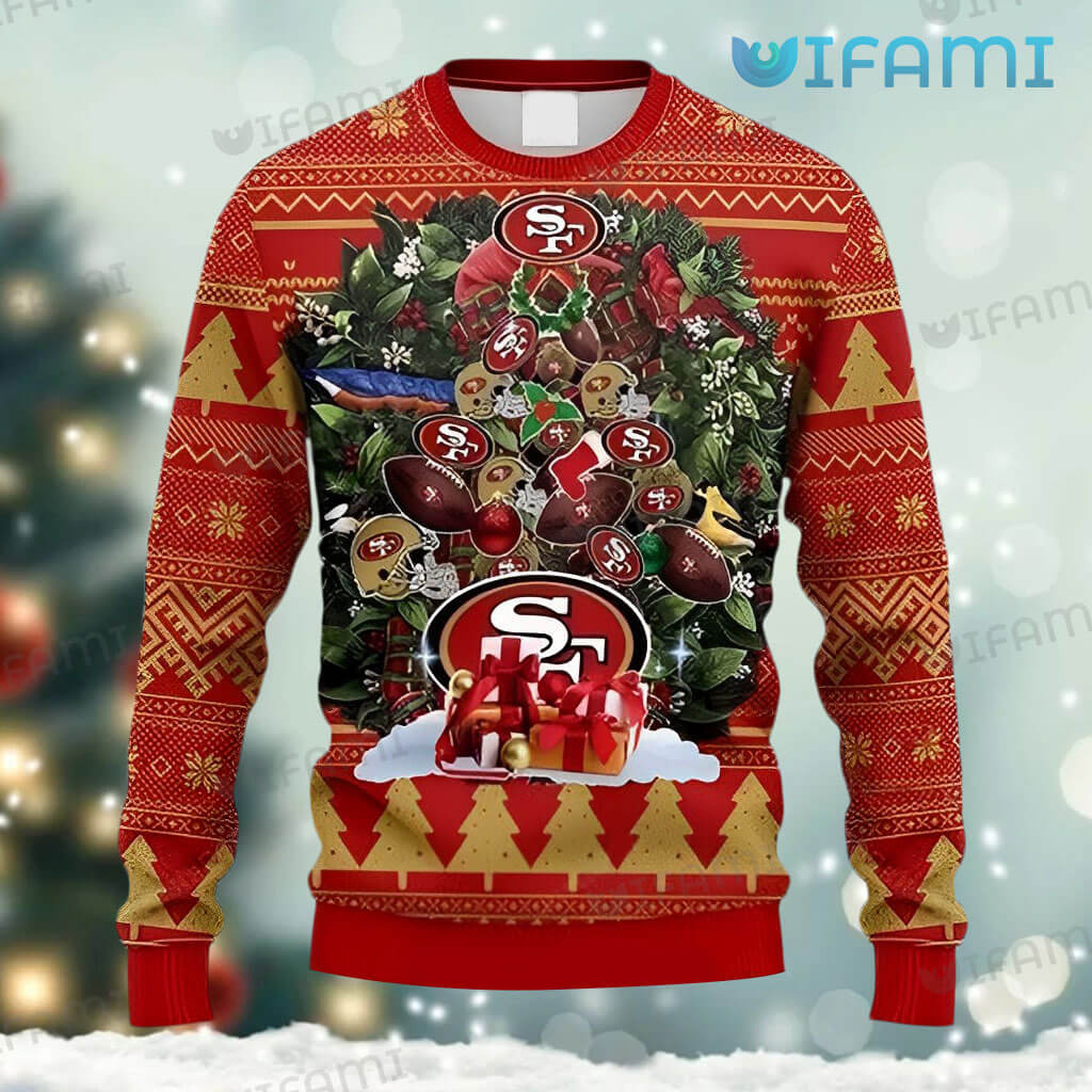 Cute 49ers Ugly Christmas Tree Sweater San Francisco 49ers Gift