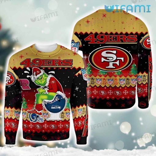 49ers Ugly Sweater Grinch Toilet San Francisco 49ers Gift