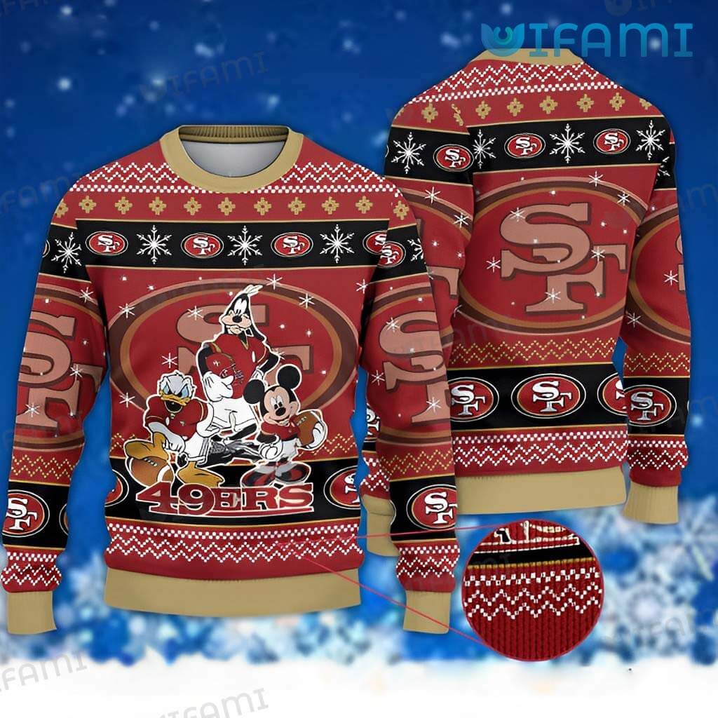 Cool 49ers Ugly Mickey Donald Goofy Sweater San Francisco 49ers Gift