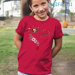 49ers Womens Shirt Butterfly Flower Heart San Francisco 49ers Kid Tshirt