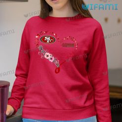 49ers Womens Shirt Butterfly Flower Heart San Francisco 49ers Sweatshirt