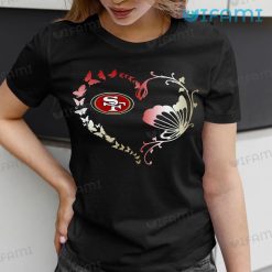 49ers Womens Shirt Butterfly Heart 49ers Gift