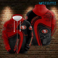 49ers Zip Up Hoodie 3D Punisher Skull San Francisco 49ers Gift