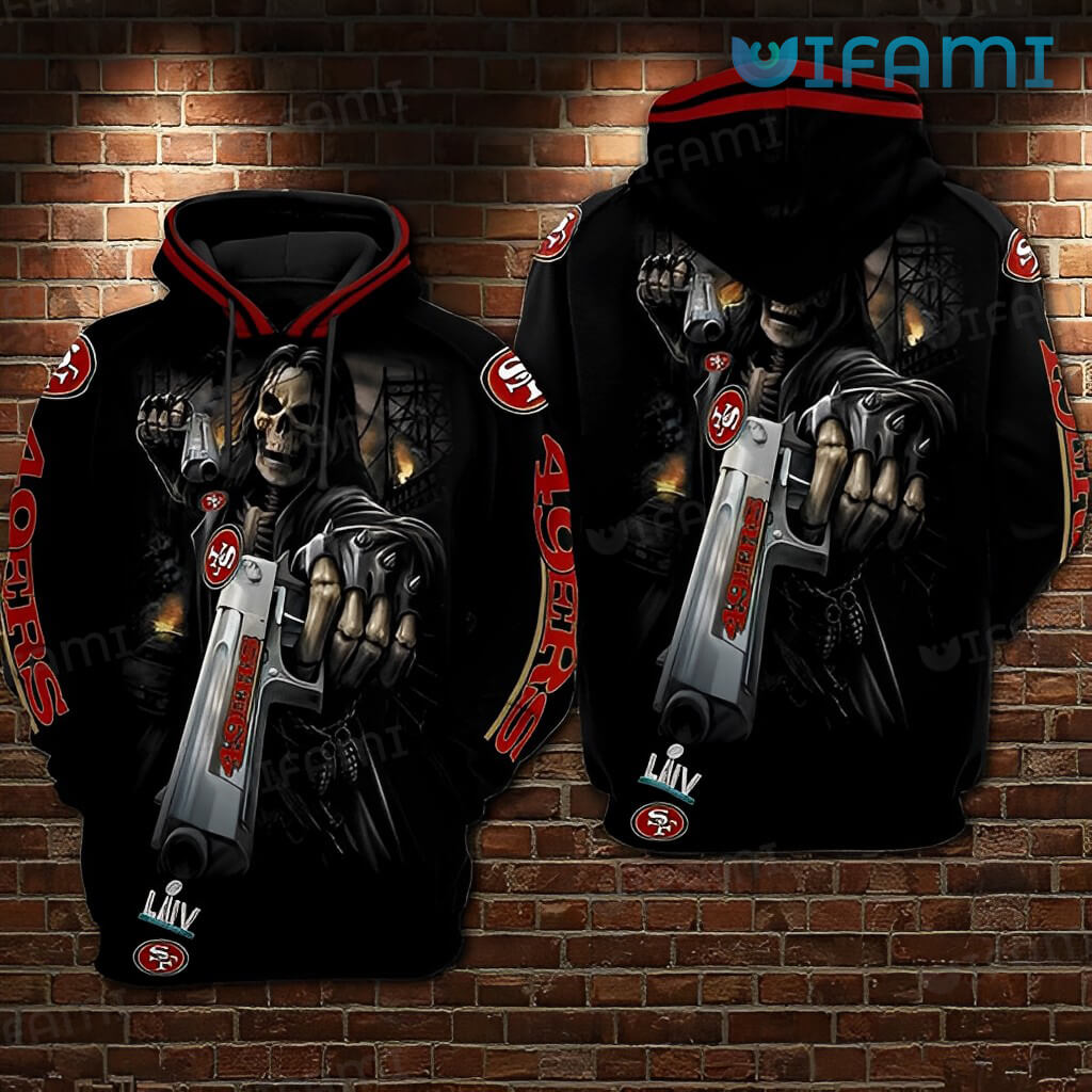 Black 49ers Hoodie 3D Skull Gun San Francisco 49ers Gift - Personalized  Gifts: Family, Sports, Occasions, Trending