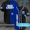 Bud Light Baseball Jersey Blue And Black Custom Name Beer Lovers Gift