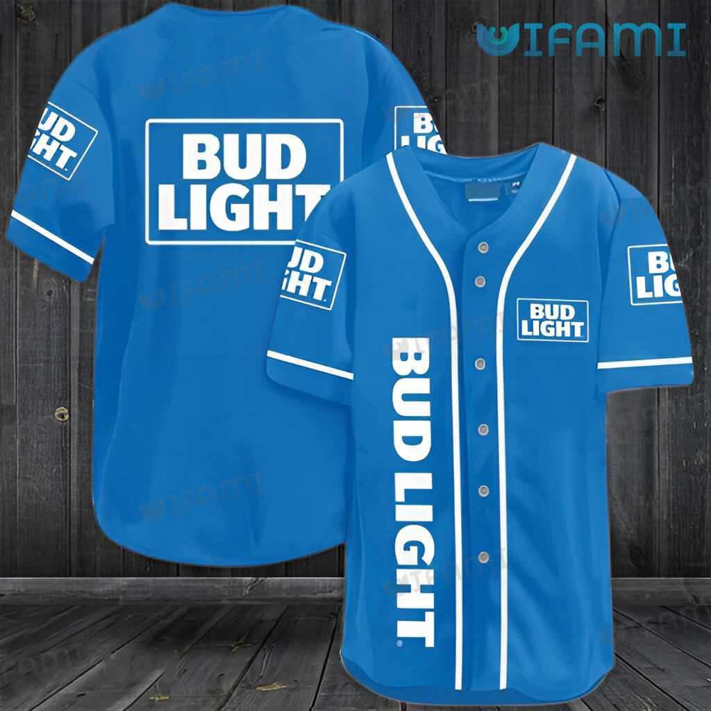 Classic Bud Light Blue Baseball Jersey Beer Lovers Gift