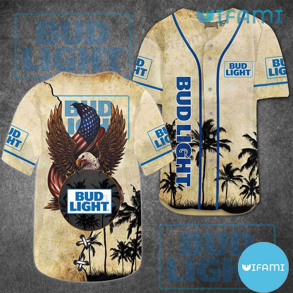 Funny Bud Light Eagle Tropical Baseball Jersey Gift For Beer Lovers