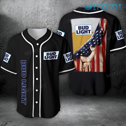 Bud Light Baseball Jersey USA Flag Beer Gift