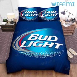 Bud Light Bedding Set Logo Water Effect Gift For Beer Lovers