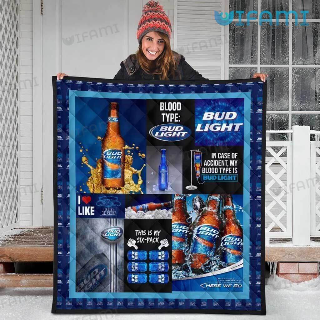 Bud Light t Six-Pack Blood Type Blanket Beer Lovers Gift