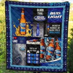 Bud Light Blanket Six Pack Blood Type Beer Present
