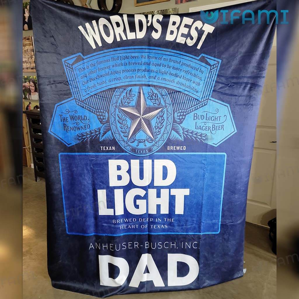 Unique Bud Light World's Best Dad Blanket Beer Lovers Gift
