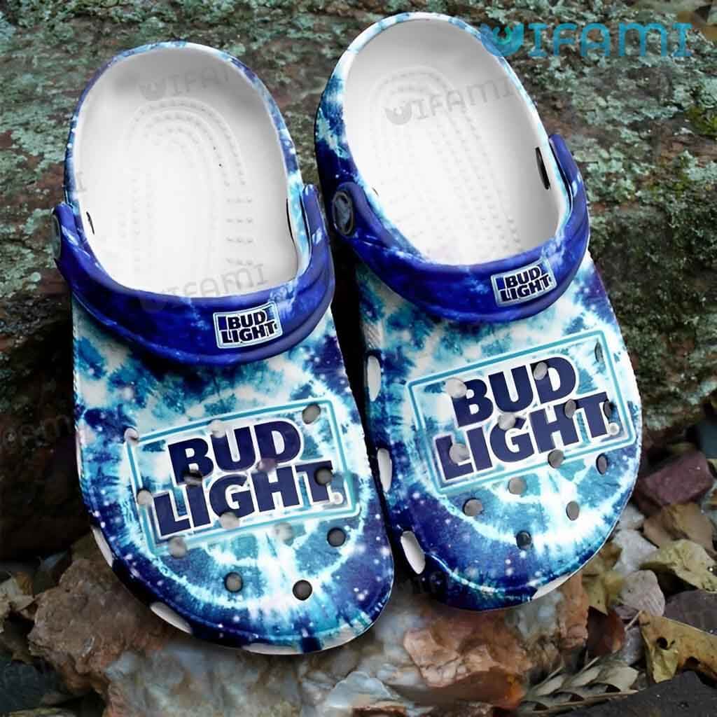 Funny Bud Light Tie Dye Crocs Gift For Beer Lovers
