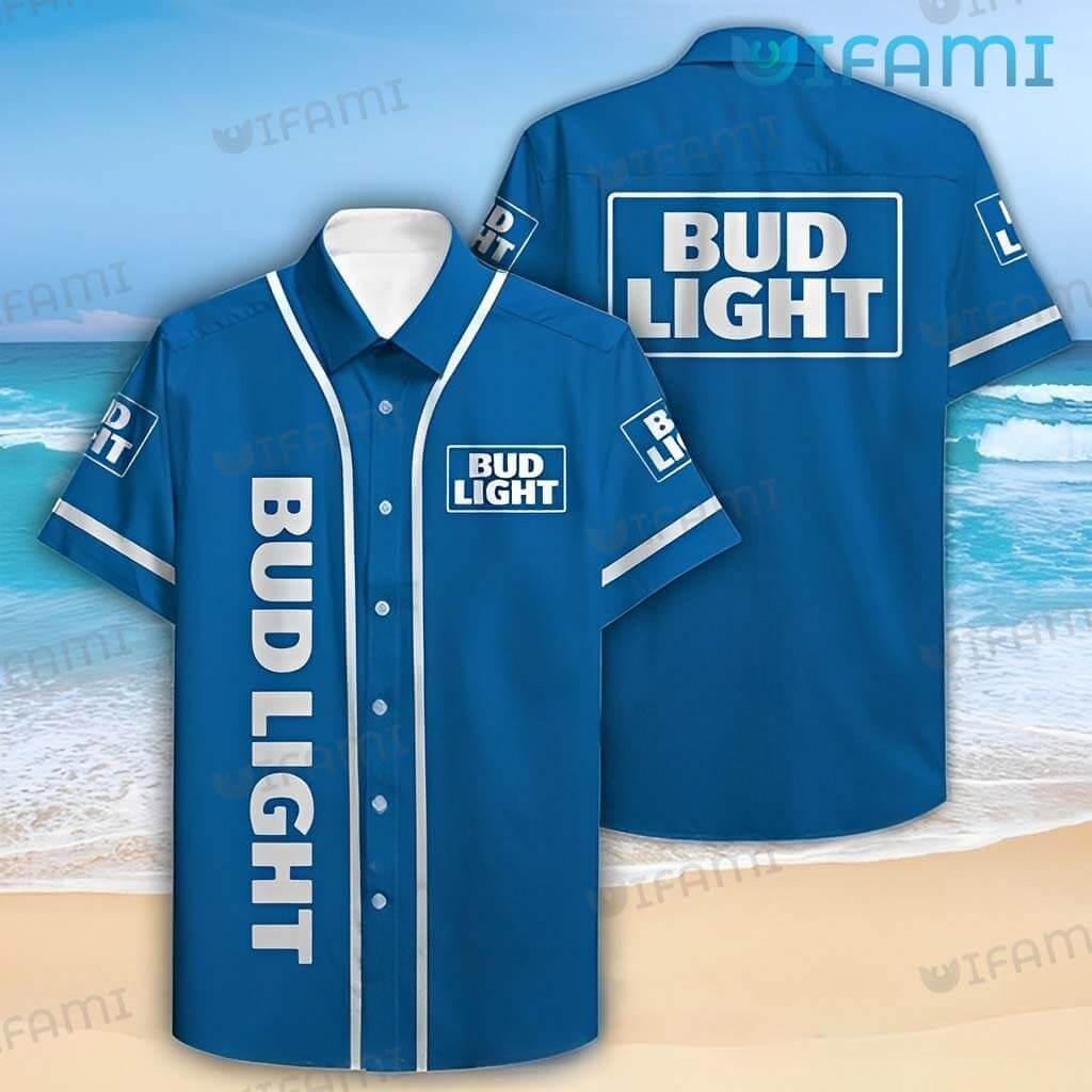 Great Blue Bud Light Hawaiian Shirt Beer Lovers Gift