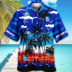 Bud Light Hawaiian Shirt Coconut Tree Beer Lovers Present Front