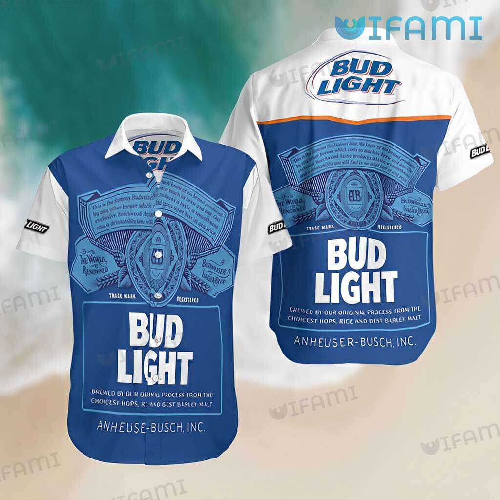 Blue Bud Light Label Hawaiian Shirt Beer Lovers Gift