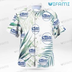 Bud Light Hawaiian Shirt Tropical Leaves Beer Lovers Present Front