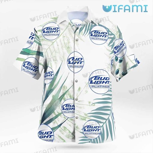 Bud Light Hawaiian Shirt Tropical Leaves Beer Lovers Gift