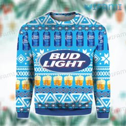Bud Light Hoodie 3D Beer Glasses Snowflakes Pattern Christmas Present
