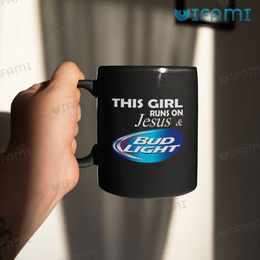 Bud Light Mug This Girl Runs On Jesus And Bud Light Gift