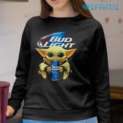 Bud Light Shirt Baby Yoda Hugging Bud Light Sweatshirt